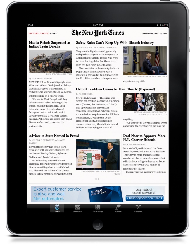 NYTimes iPad app (2010)